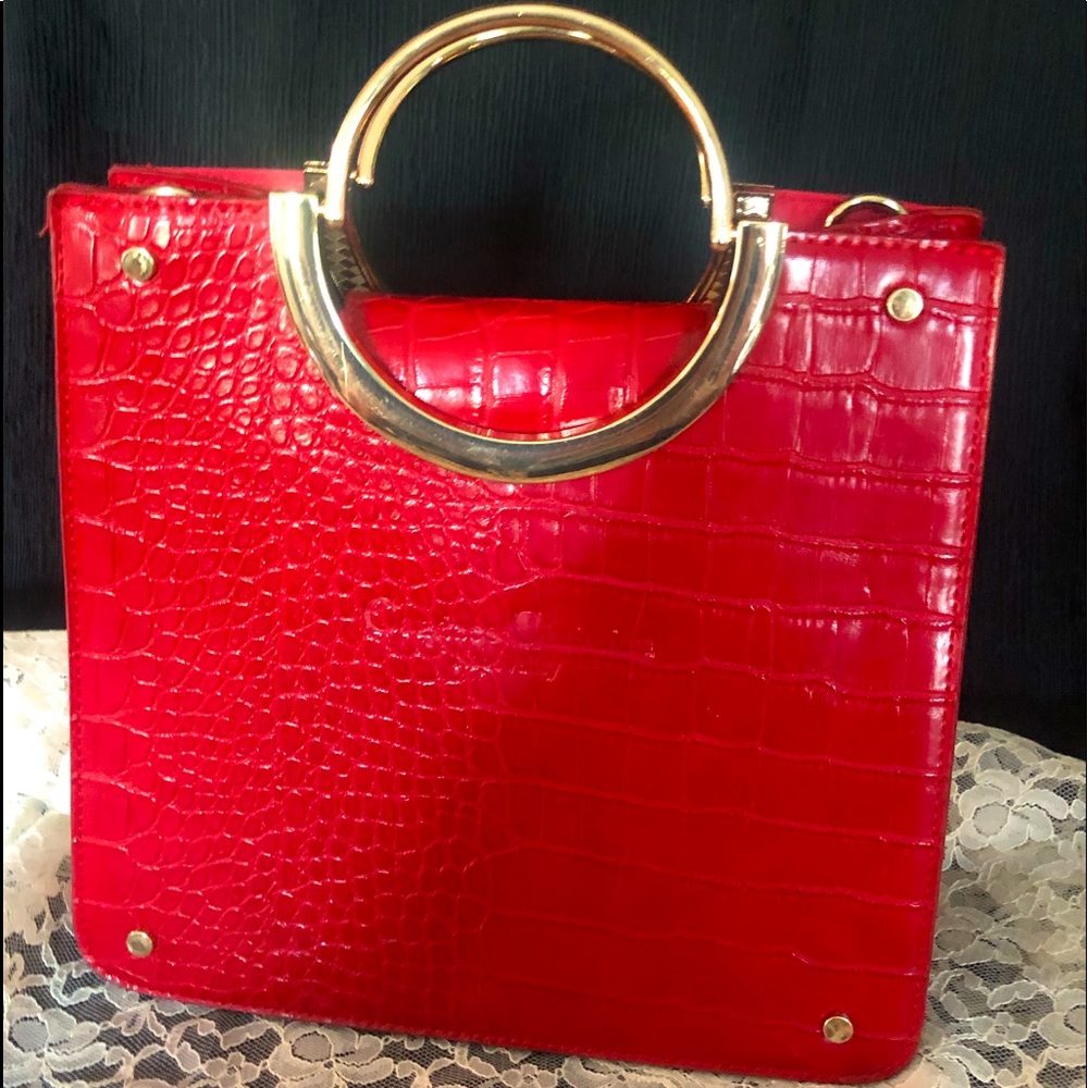 Red purse by Candace Christian Napa Valley